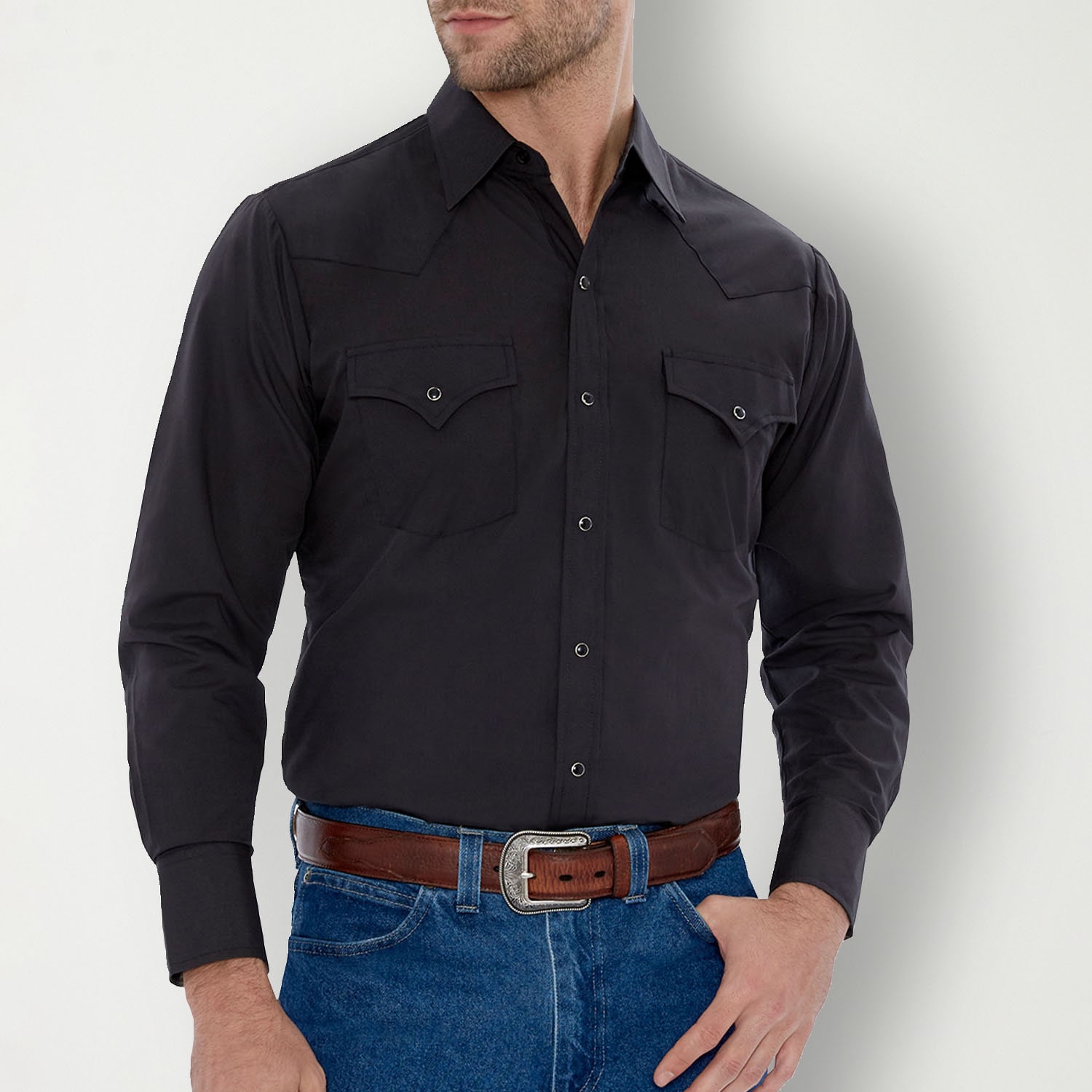 Ely Cattleman Snap Front Mens Long Sleeve Classic Fit Big and Tall Button-Down Shirt