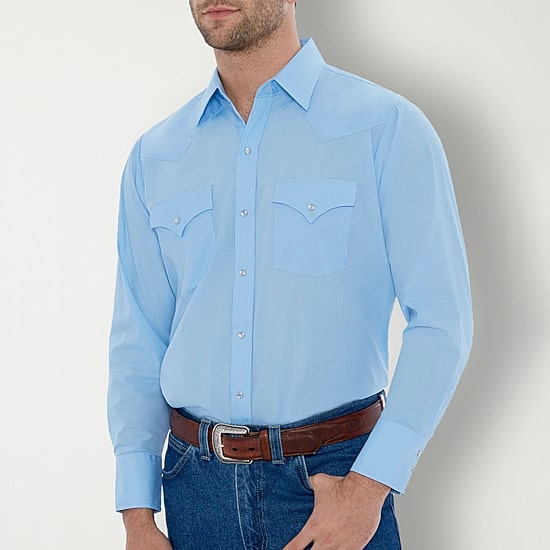 Ely Cattleman Snap Front Mens Long Sleeve Classic Fit Big and Tall Button-Down Shirt