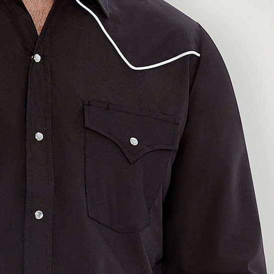 Ely Cattleman Mens Long Sleeve Classic Fit Stretch Fabric Big and Tall Button-Down Shirt