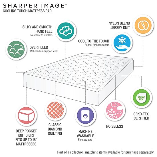 Sharper Image Cooling Touch Down Alternative Mattress Pad