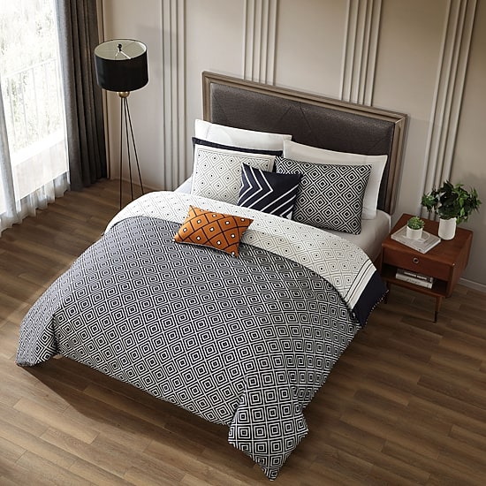 Bebejan Geometric 5-pc. Midweight Reversible Comforter Set