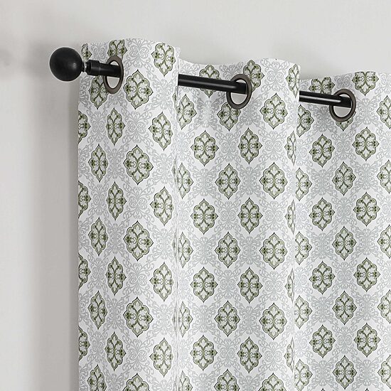 Regal Home Vance Printed Grommet Top Energy Saving Blackout Set of 2 Curtain Panel