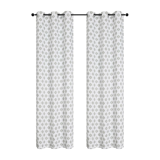Regal Home Vance Printed Grommet Top Energy Saving Blackout Set of 2 Curtain Panel