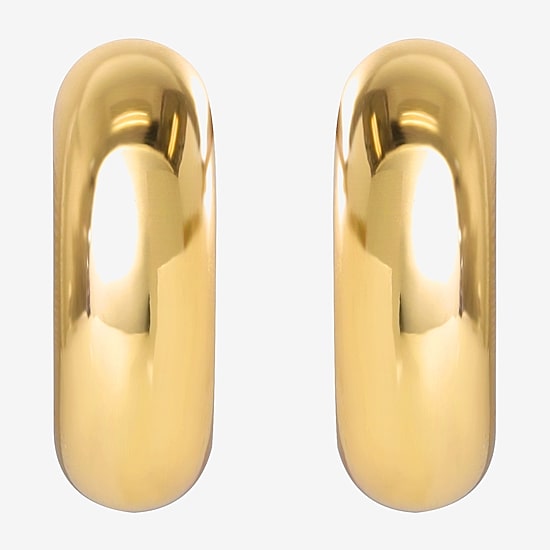 JS Jessica Simpson Gold Tone Tube Womens 26.8mm Hoop Earrings