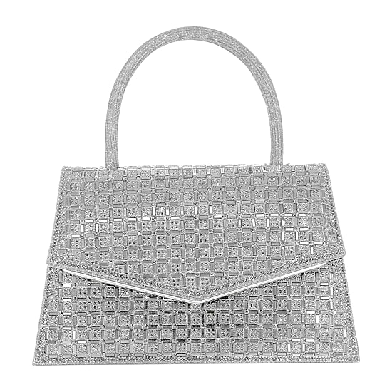 American Glamour Badgley Mischka Crystal Flap Beaded Clutch