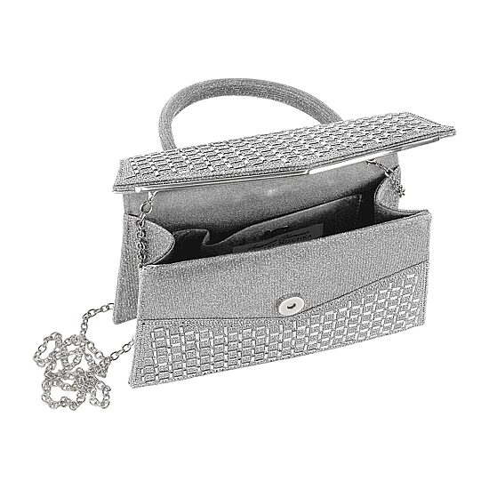 American Glamour Badgley Mischka Crystal Flap Beaded Clutch