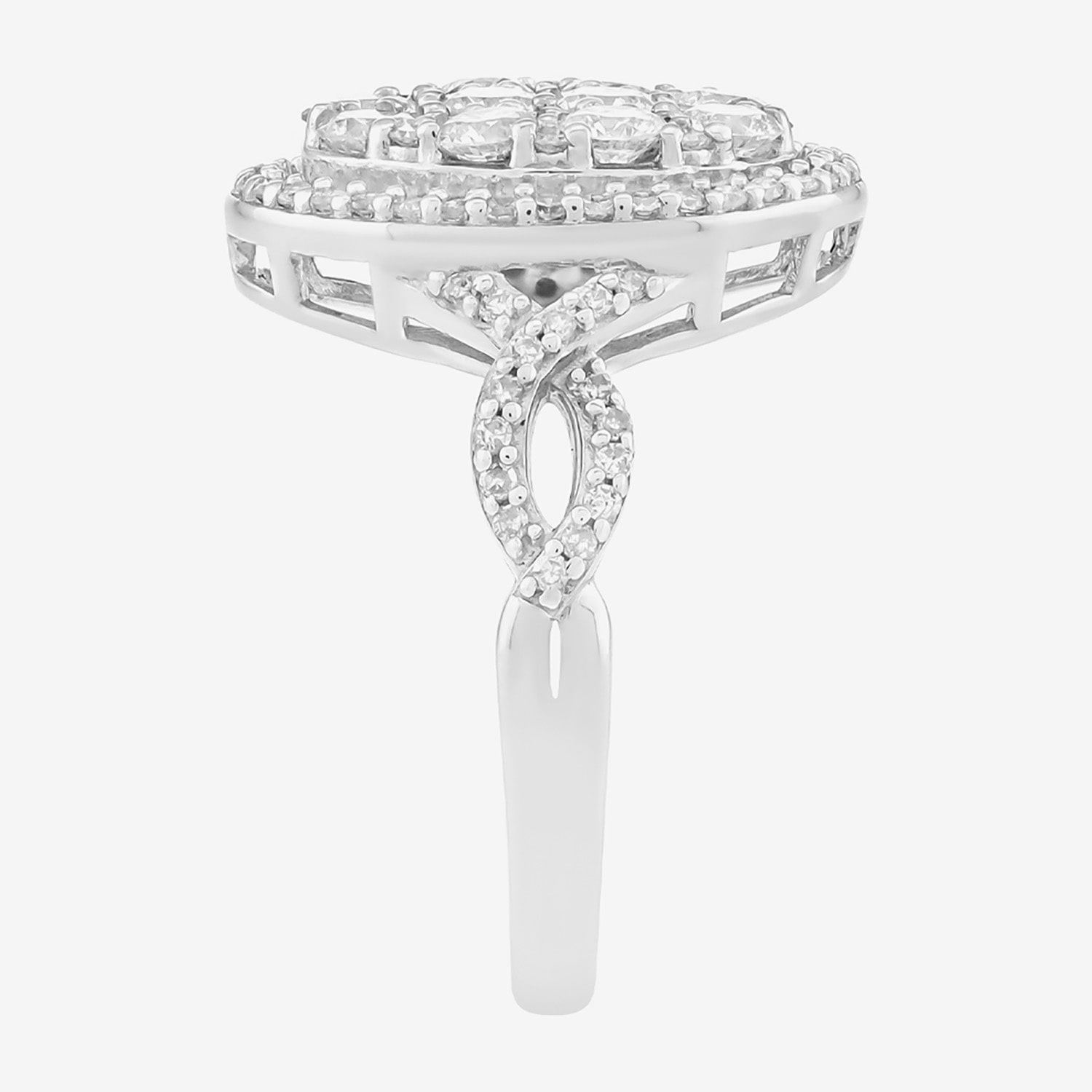 Limited Quantities! Womens 1 1/4 CT. T.W. Natural White Diamond 10K Gold Oval Cocktail Ring