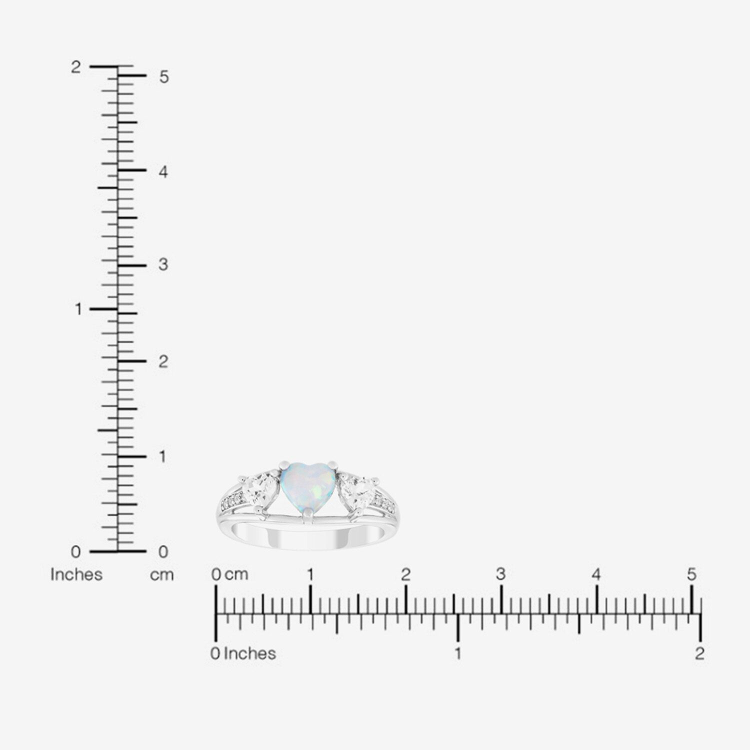 Limited Quantities! Womens Lab Created White Opal Sterling Silver 3-Stone Band