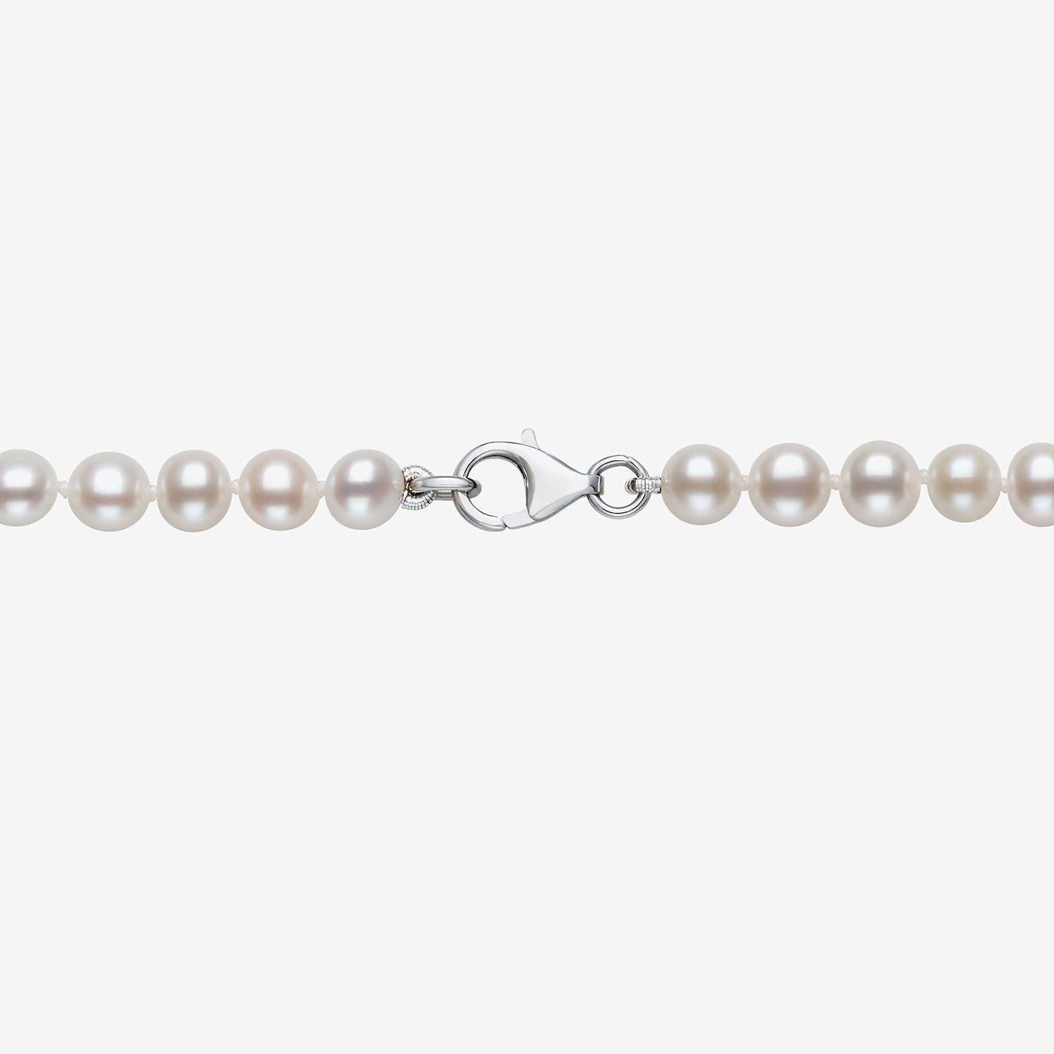 Womens White Sterling Silver 18 Inch Strand Necklace