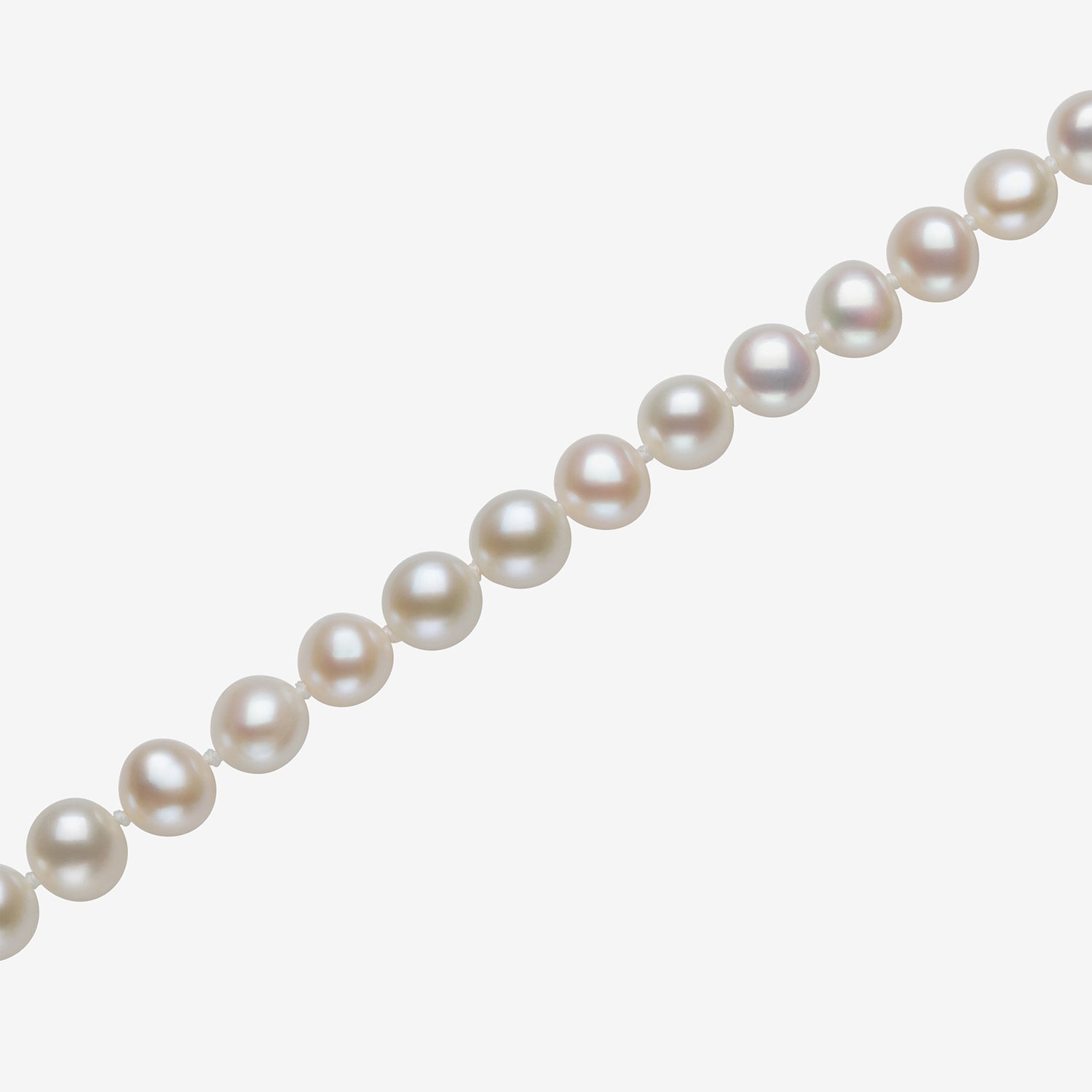 Womens White Sterling Silver 18 Inch Strand Necklace