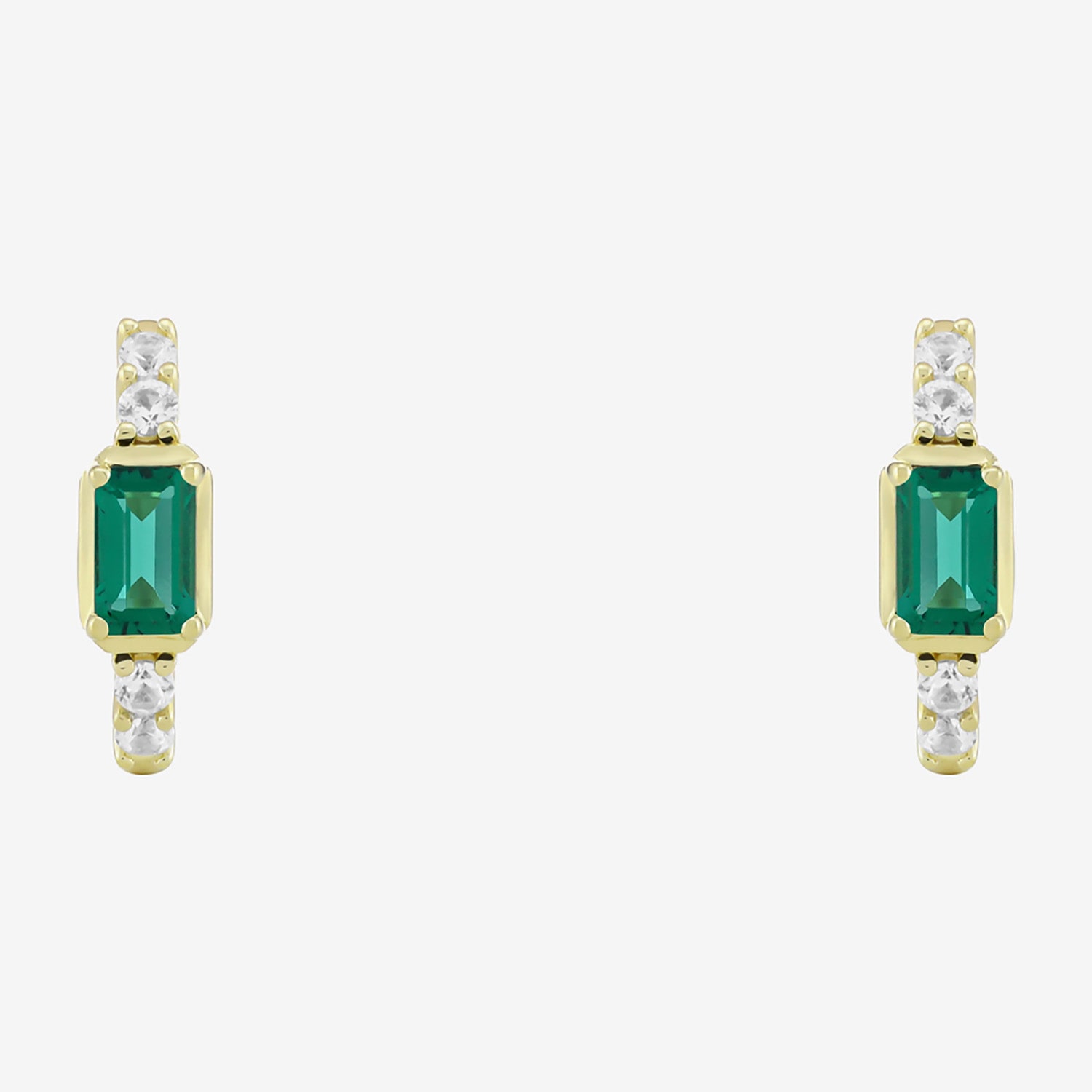 Womens Gemstone 14K Vermeil 14mm Hoop Earrings