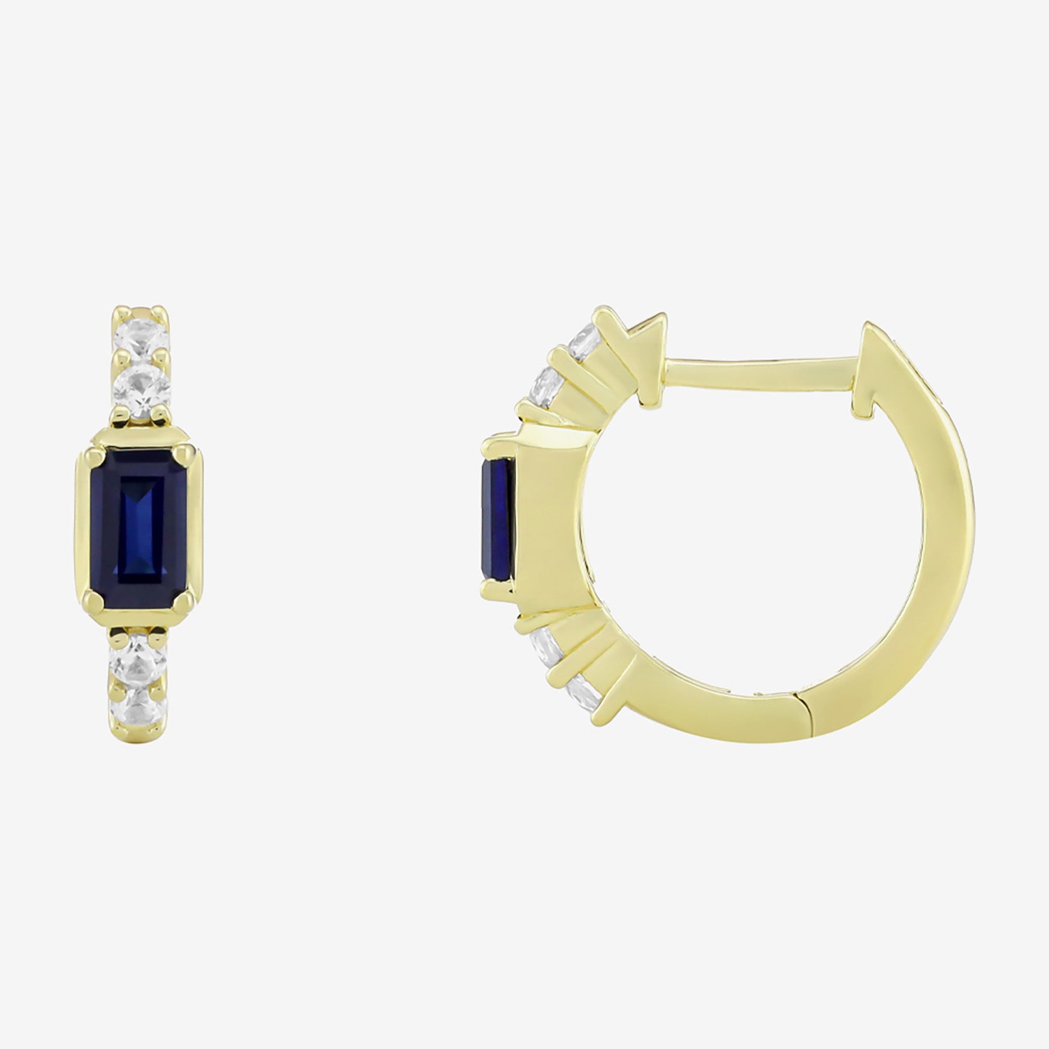 Womens Gemstone 14K Vermeil 14mm Hoop Earrings