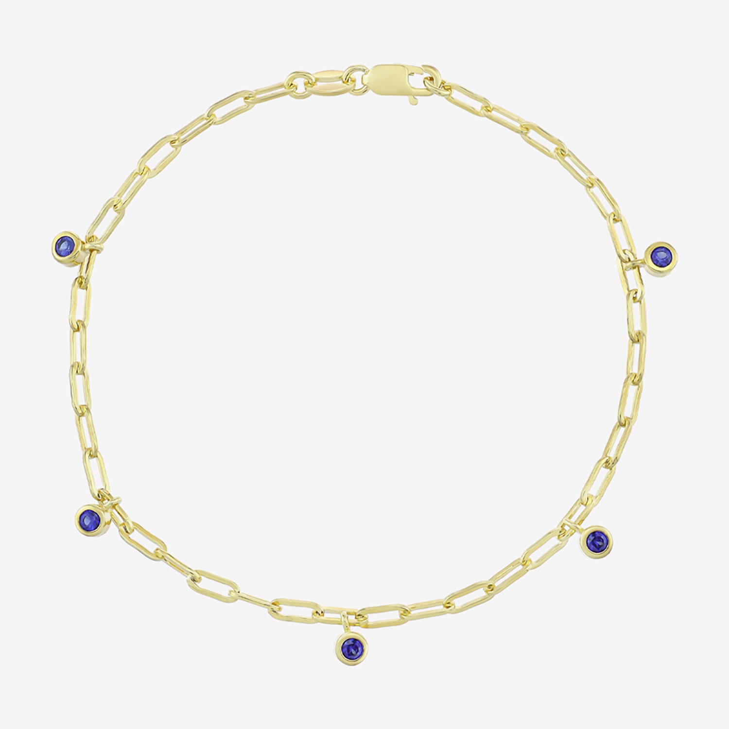 Womens 14K Gold Over Silver 7.25 Inch Solid Chain Bracelet