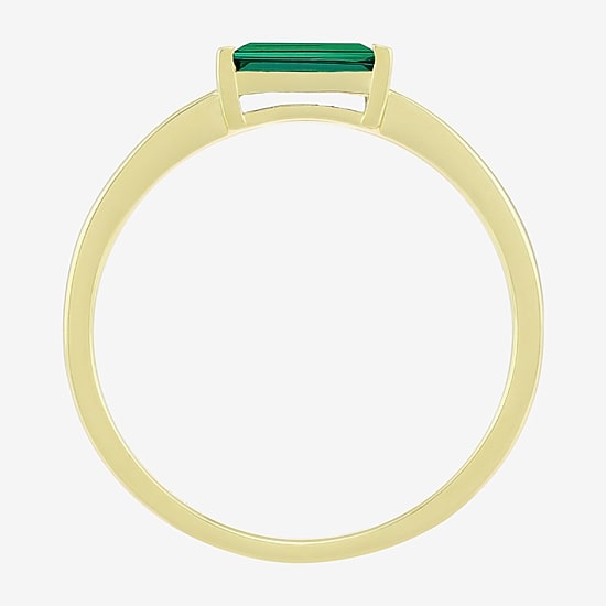 Womens Lab Created or Genuine Gemstone 14K Vermeil Ring