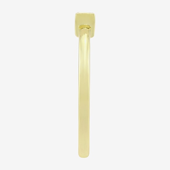 Womens Lab Created or Genuine Gemstone 14K Vermeil Ring