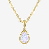 Womens Gemstone 14K Gold Over Silver Pear 18 Inch Pendant Necklace