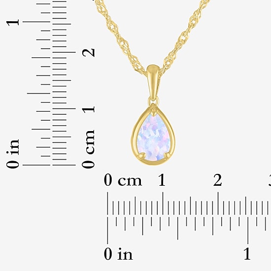 Womens Gemstone 14K Gold Over Silver Pear 18 Inch Pendant Necklace