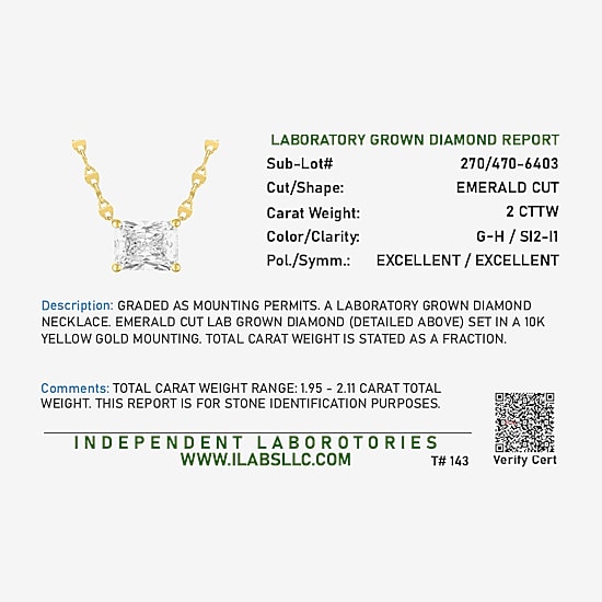 Diamond Addiction (G-H / Si2-I1) Womens 2 CT. T.W. Lab Grown White Diamond 10K Gold 18 Inch Pendant Necklace