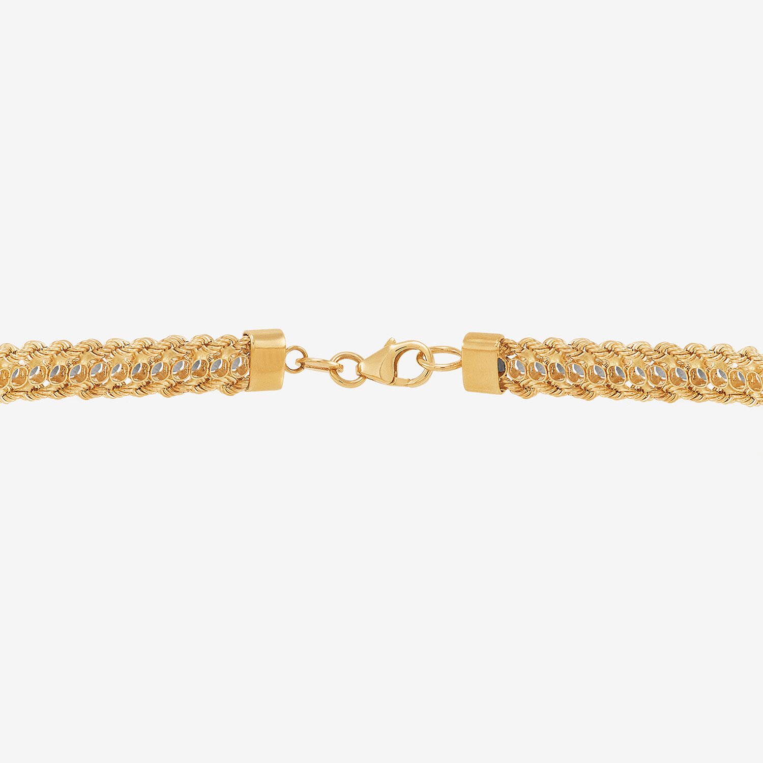 Made in Italy Womens 14K Gold 7.5 Inch Solid Rope Chain Bracelet