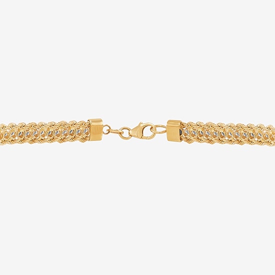 Made in Italy Womens 14K Gold 7.5 Inch Solid Rope Chain Bracelet