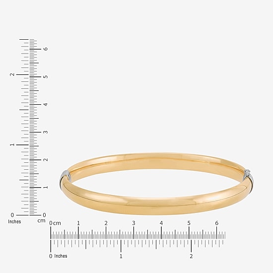 Bonded Brilliance Womens 14K Gold Bonded With Sterling Silver Bangle Bracelet
