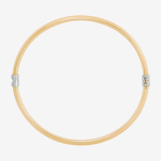 Bonded Brilliance Womens 14K Gold Bonded With Sterling Silver Bangle Bracelet