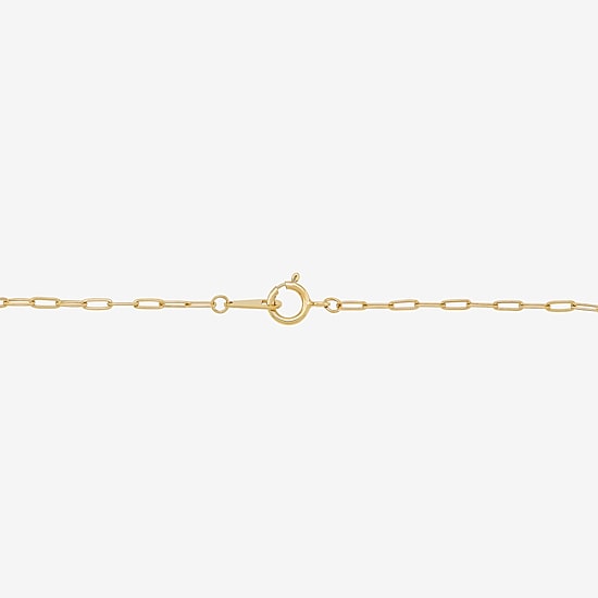 Gold Addiction Womens 10K Gold 7.25 Inch Solid Paperclip Chain Bracelet