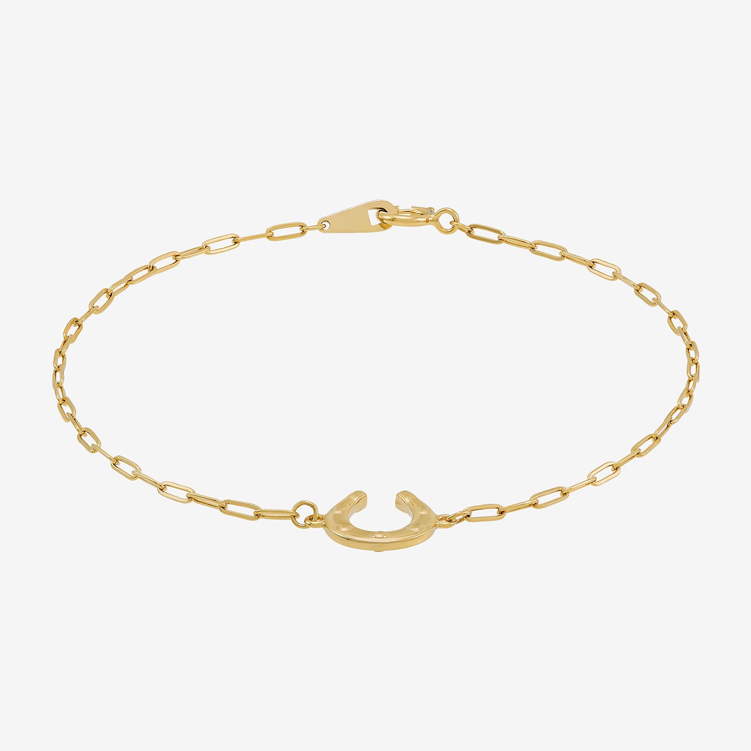 Gold Addiction Womens 10K Gold 7.25 Inch Solid Paperclip Chain Bracelet