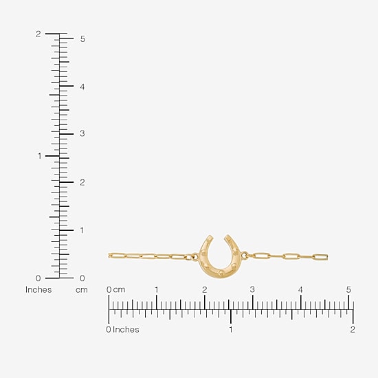 Gold Addiction Womens 10K Gold 7.25 Inch Solid Paperclip Chain Bracelet