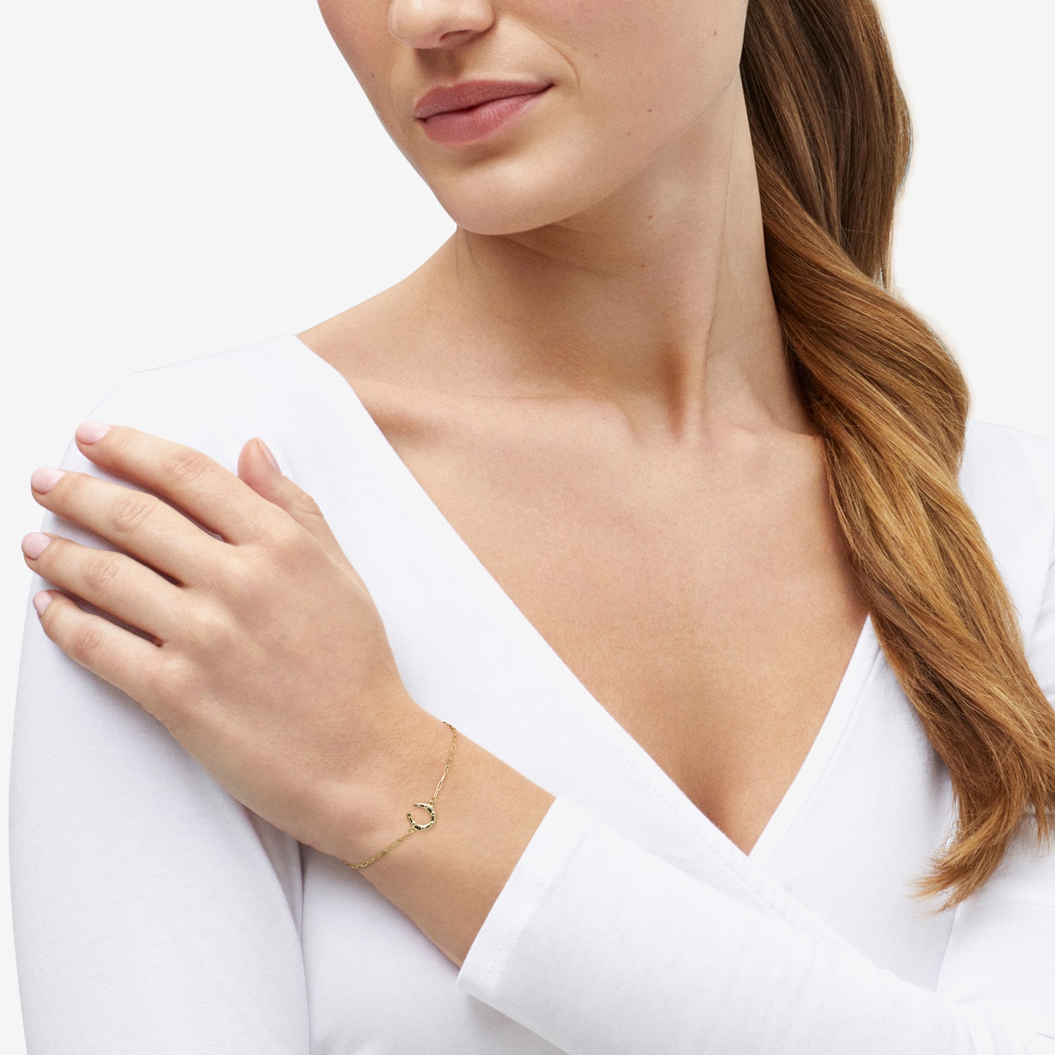 Gold Addiction Womens 10K Gold 7.25 Inch Solid Paperclip Chain Bracelet