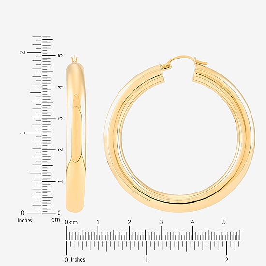 Womens 14K Gold 50mm Hoop Earrings