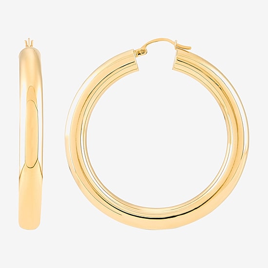 Womens 14K Gold 50mm Hoop Earrings