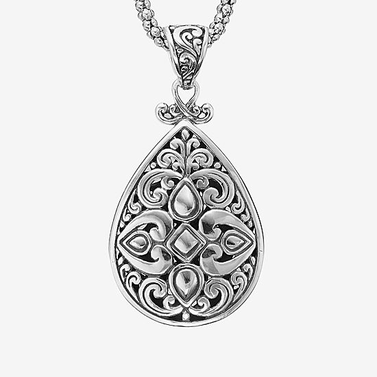 Womens Sterling Silver 18 Inch Pendant Necklace