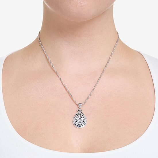 Womens Sterling Silver 18 Inch Pendant Necklace
