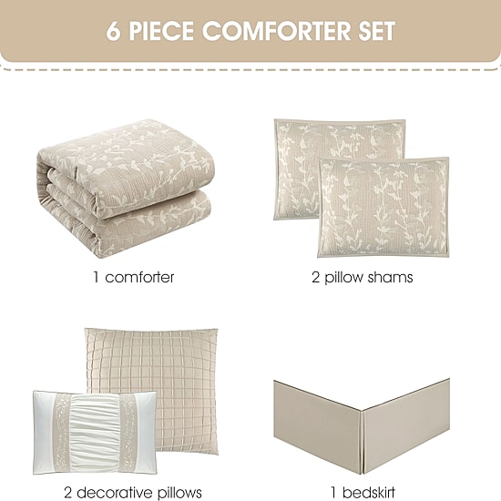 Stratford Park Dayla Leaves Comforter Set 7-pc. Easy Care Comforter Set