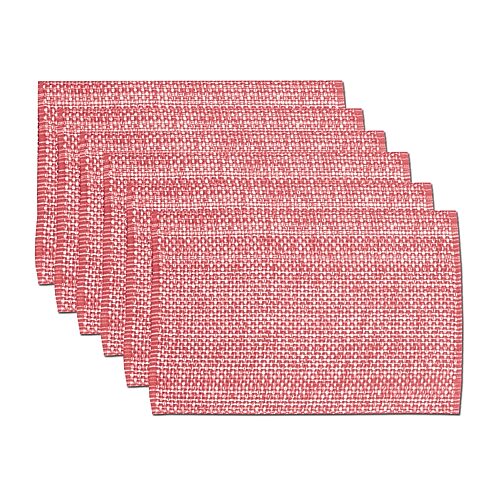 Sweet Home Collection Two Tone 100% Cotton Woven 6-pc. Placemat, One Size, Pink