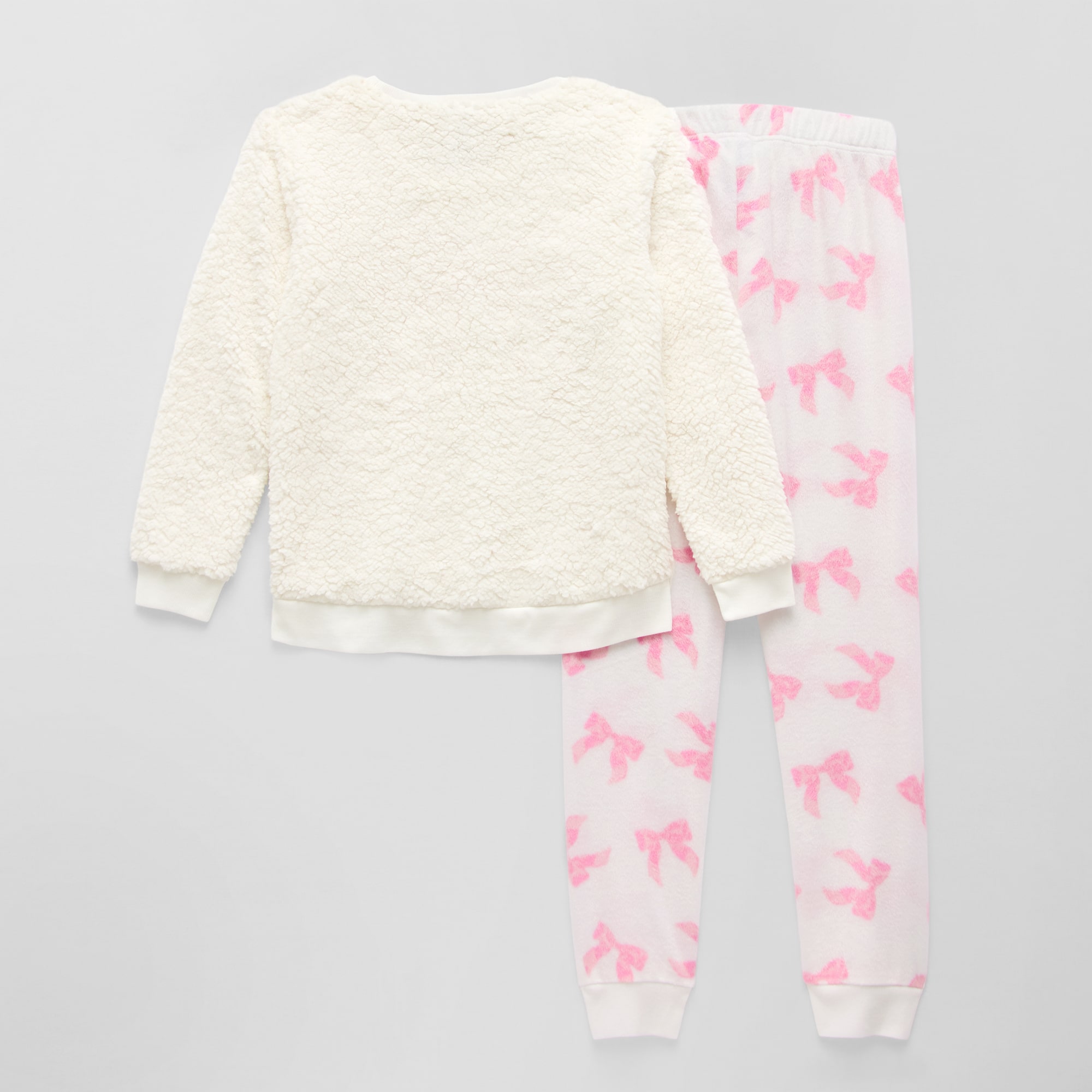 Sleep On It Little & Big Kid Girls Plush Crew Neck Long Sleeve 2-pc. Pajama Set