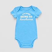 Okie Dokie Baby Boys Round Neck Short Sleeve Rib Bodysuit