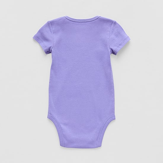 Okie Dokie Baby Girls Round Neck Short Sleeve Rib Bodysuit