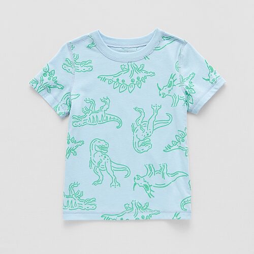 Okie Dokie Boys Easy-on + Easy-off Sensory Friendly Crew Neck Short Sleeve Adaptive Regular Fit Graphic T-Shirt, 3t, Blue