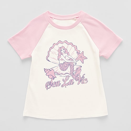 Thereabouts Little & Big Kid Girls Round Neck Short Sleeve T-Shirt