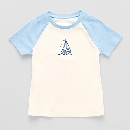 Thereabouts Little & Big Kid Girls Round Neck Short Sleeve T-shirt In Blue