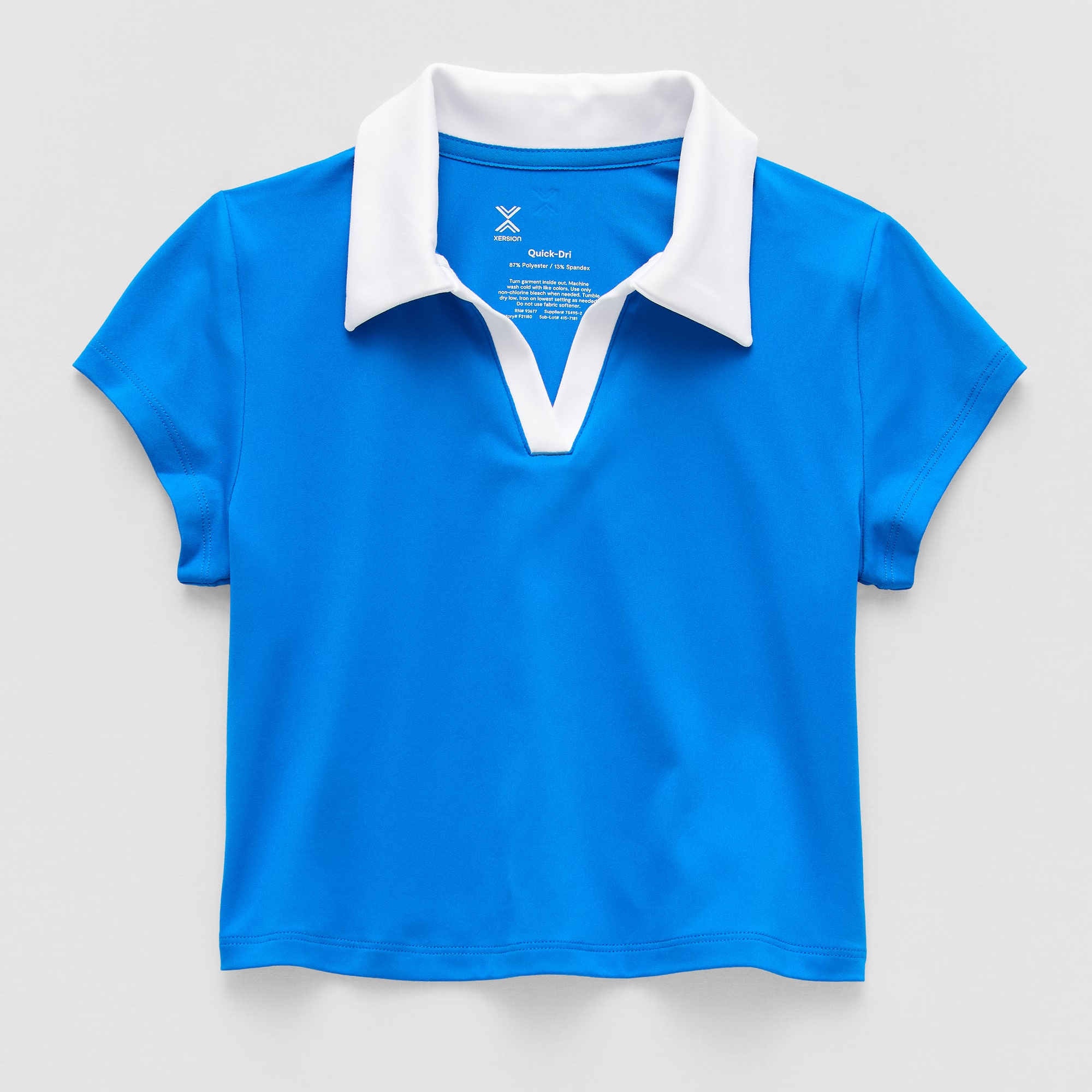 Xersion Little & Big Kid Girls Short Sleeve Regular Fit STRETCH FABRIC Polo Shirt