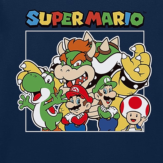 Mens Crew Neck Short Sleeve Regular Fit Super Mario Graphic T-Shirt