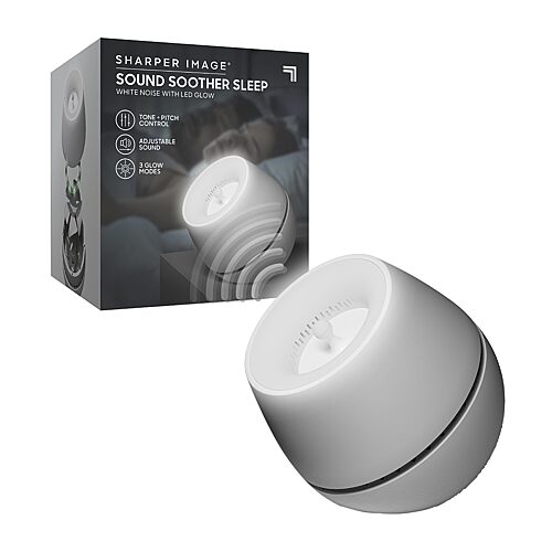 Sharper Image Sound Soother Wind, White Noise Machine With LED Glow, One Size, White
