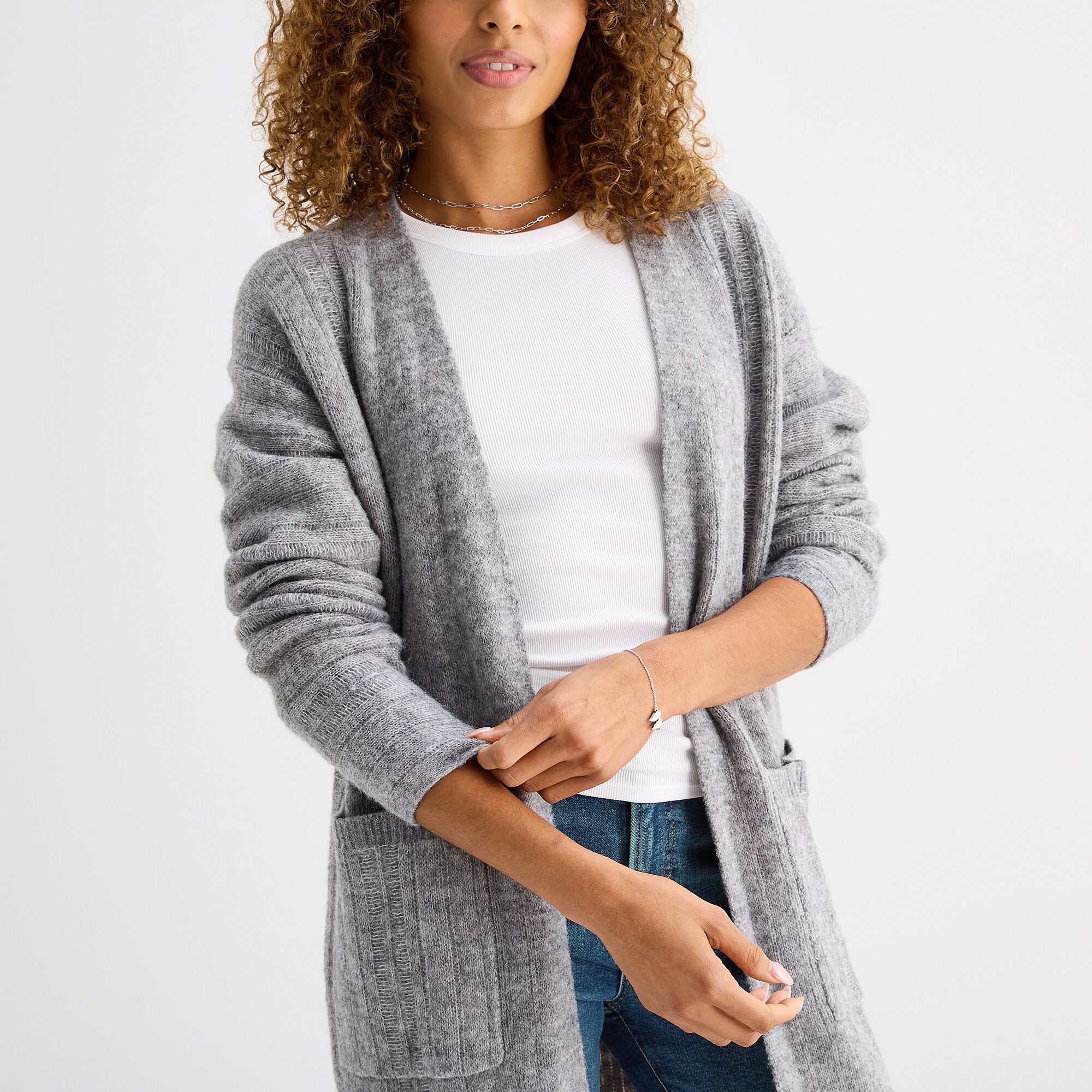 A.N.A Womens Long Sleeve Open Front Cardigan