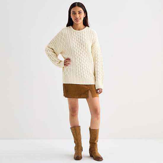 a.n.a Womens Long Sleeve Sweater Dress