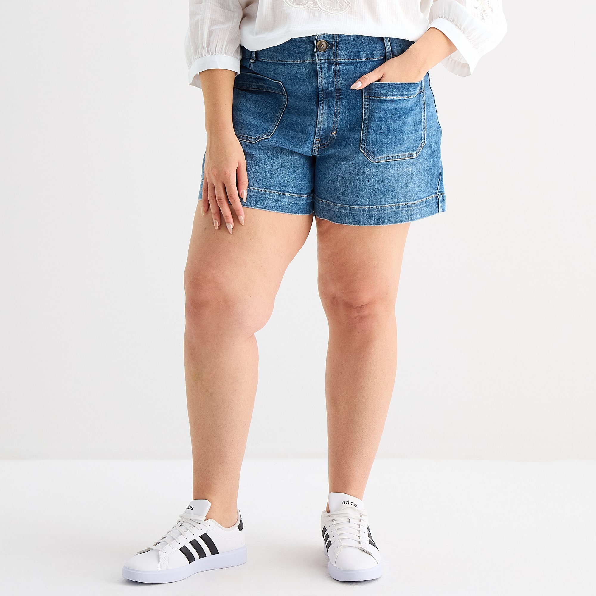 a.n.a Womens Plus 3 1/2" Highest Rise Denim Short