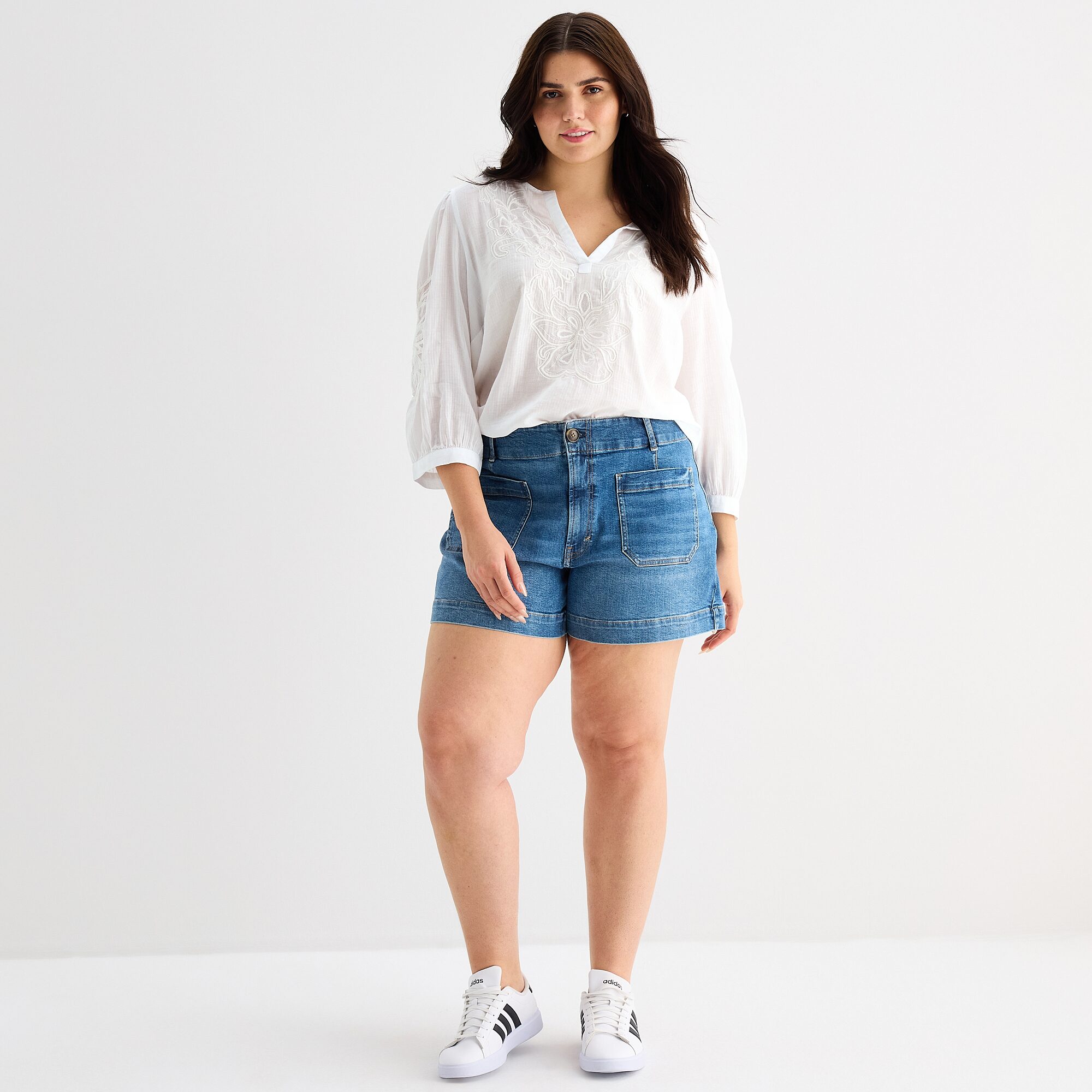 a.n.a Womens Plus 3 1/2" Highest Rise Denim Short