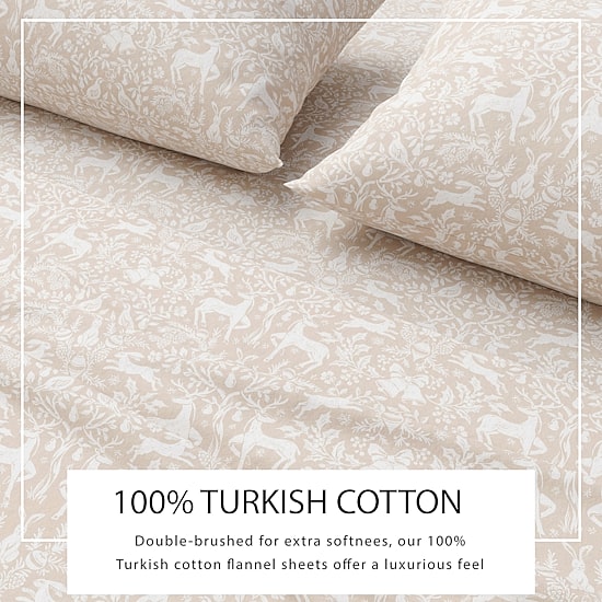 Linery 100% Turkish Cotton Holiday Flannel Sheet Set